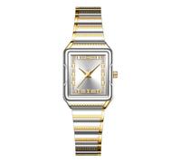 FHGSPQWM Orologio da donna con cinturino in acciaio inox per un tempo preciso e comodo, resistente all'acqua, cassa in lega, orologio alla moda, Argento