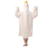 FHGSPQWM Pigiama da donna in pile corallo che offre morbidezza e calore senza maniche per un comodo relax a casa durante la stagione fredda Indumenti da notte ad asciugatura rapida, bianco, XL