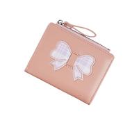 FHGSPQWM Portafoglio alla moda in pelle PU di dimensioni compatte con fiocchi fascino ed efficiente archiviazione casual portamonete porta carte portafoglio pieghevole portamonete tasca, A