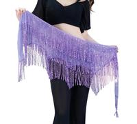 FHGSPQWM Sciarpa professionale per danza del ventre in poliestere leggero per pratica prolungata comfort danza sciarpa anca, Viola chiaro, Taglia unica