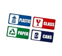 FHGSPQWM Set di 8 adesivi multiuso per la raccolta differenziata dei rifiuti, in PVC, con supporto adesivo per riciclare i libel per lo spazio pubblico, case, scuole, adesivi per riciclaggio