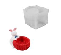 FHGSPQWM Stampi in silicone a forma di lepre pasquale, per colata in resina, contenitore per cemento, decorazione per la casa