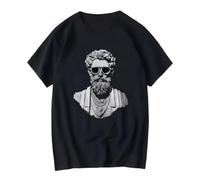 FHIAYRX Marcus Aurelius Stoicism T Shirt Zen Buddha Quote Funny for Her Ladies Philosophy Think Deep Mindfulness Vintage Washed