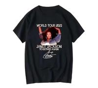 FHIAYRX Nice World Janet Jackson Together Again Signature Shirt Funny Vintage Washed Slightly Casual Homme Soft