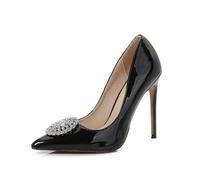 FhiHUEpr Décolleté da Donna da 12 cm/4,72 Pollici - Tacchi Alti Comfort per Tutto Il Giorno per L'Ufficio Quotidiano, Il Matrimonio, la Discoteca, Le Prestazioni di Drag Queen,Nero,44 EU