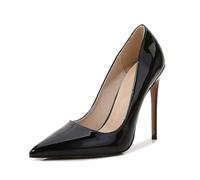 FhiHUEpr Décolleté da Donna da 12 cm/4,72 Pollici - Tacchi Alti Comfort per Tutto Il Giorno per L'Ufficio Quotidiano, Il Matrimonio, la Discoteca, Le Prestazioni di Drag Queen,Nero,46 EU