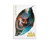 FHILTNMWC Poster del film The Wild Robot 2024, stile vintage, con cornice in legno, per casa, camera da letto, garage, art deco, 30 x 45 cm, senza cornice