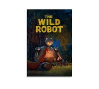 FHILTNMWC Poster del film The Wild Robot 2024, stile vintage, con cornice in legno, per casa, camera da letto, garage, art deco, 30 x 45 cm, senza cornice