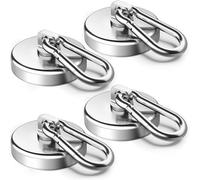 Fhintory Calamite Neodimio 40KG, 4 Pezzi Ganci Magnetici 36mm, Gancio Magnetico Ruotabili a 360°, Calamite con Gancio, Ganci Calamitati con Ganci per Frigoriferi, Cucine, Garage, Campeggio