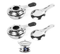 Fhioevt 2 Pezzi Fornello ad Alcool in Acciaio Inox Bruciatore ad Alcool Portatile Stufa Ad Alcool Mini Fornello ad Alcool per Esterni Campeggio Riscaldamento di Alimenti Fonduta (Argento)