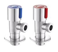Fhioevt 2 Pezzi Valvola ad Angolo 1/2" Valvola a Triangolo Valvole Angolari In Acciaio Inox Valvola Angolo Valvola Angolare Acqua Calda e Fredda per Bagno, Cucina, Lavandino (Blu, Rosso)