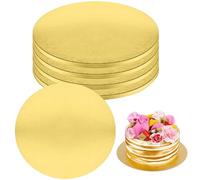 Fhioevt 5 pezzi Sottotorta Tondo Cakeboard Sottotorta Oro Vassoi Rotondi in Cartone ø30.5 cm Vassoio Rigido per Torte per Servire, Trasportare e Impilare Torte e Crostate