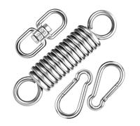 Fhioevt Molla Oscillante per Sedia Sospesa Molla di Sospensione in Acciaio Inox 304 con 2 Moschettoni e Gancio Girevole Poltrona Sospesa a Molla per Altalena, Amaca, Sacco da Boxe, Yoga