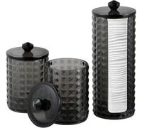 FHISKUNYU 3 Pezzi Contenitori Porta Cotone per Bagno con Coperchio Ermetico, Design Elegante e Pratico per Organizzazione Bagno, Cosmetici e Accessori