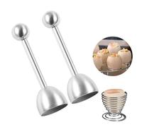 FHISKUNYU, 3 pezzi pelapatate uova sode, tagliauova professionale, separatore guscio uovo, Strumento in acciaio inox per aprire uova sode e molli