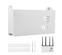 FHISKUNYU Porta Modem da Parete, Scatola Nascondi Cavi, Porta Router da Parete - Organizzatore Muro con Angoli Arrotondati, Design Areato e Materiale Rinforzato, Bianco - Ottimizza lo Spazio