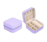 FHISKUNYU Portagioie da viaggio per ragazze, piccolo portagioie in pelle PU, mini portagioie da viaggio per anelli, orecchini, bracciali, collane, per donne, moglie, mamma, Natale (purple)