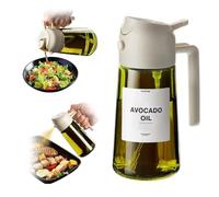 FHISKUNYU Spruzzino Olio 2 in 1 2 Pezzi 470 ml per Friggitrice ad Aria, Controllo di Precisione Anti-Goccia, Verde & Nero