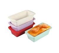 FHISKUNYU Stampo Plumcake Silicone, Stampo Plumcake Friggitrice ad Aria, Set di 4 Stampi in Silicone per Dolci - Flessibili, Antiaderenti e Facili da Pulire, Adatti a Forno e Microonde