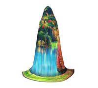 FHIZOAL Alberi colorati Lago Fiume Stagno Halloween Capo Con Cappuccio Per Adolescenti Strega Vampiri Tristo Mietitore Costume feste a tema Comic Con