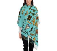 FHIZOAL Asia Europa Africa nappa sciarpa donna moda sciarpa scialle morbido caldo autunno inverno uso quotidiano ufficio viaggi, Nero , Taglia unica