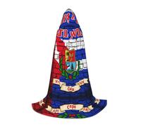 FHIZOAL Bandiera Cuba Con Patria Halloween Con Cappuccio Mantello Per Adolescenti Strega Vampiri Tristo Mietitore Costume Feste a tema Comic Con