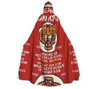 FHIZOAL Bold Tiger Des Mantello con Cappuccio Adulto Vampiro Strega Mantello Halloween Natale Cosplay Costumi feste a tema