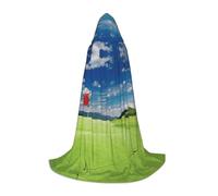 FHIZOAL Campo da golf con bandiera nel buco mantello con cappuccio per adolescenti vestire mantello feste a tema cosplay carnevale strega vampiri costume