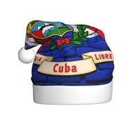 FHIZOAL Cappello decorativo natalizio con bandiera di Cuba con Patria per adulti, morbido e leggero, per feste di Capodanno