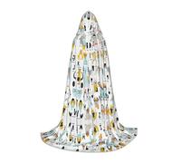 FHIZOAL Carino Fumetto Alfabeto Animale Halloween Con Cappuccio Mantello Per Adolescenti Strega Vampiri Tristo Mietitore Costume Feste a tema Comic Con