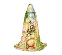 FHIZOAL Ciao Estate Spiaggia Halloween Mantello Con Cappuccio Per Adolescenti Strega Vampiri Tristo Mietitore Costume Feste a Tema Comic Con