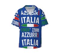 FHIZOAL Come On, Giacche Blu Uomo Casual Manica Corta Camicia Button Down Colletto Cubano Classico Vacanze Spiaggia Party Yacht, Nero , M