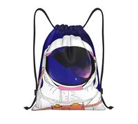 FHIZOAL Cool Man In Outer Space Galaxy Borse con coulisse Impermeabile Sport Stringa Zaini Leggero Yoga Formazione Nuoto Viaggio, Nero , M, Casual