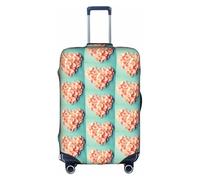 FHIZOAL Copertura elastica antigraffio per valigie da viaggio, a forma di cuore, con petali floreali, protezione antipolvere per bagagli da 45-81 cm, bianco, L, Classico
