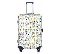 FHIZOAL Copertura elastica antigraffio per valigie da viaggio, antipolvere, per bagagli da 45-81 cm, bianco, L, Classico