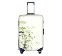 FHIZOAL Copertura elastica per valigie con fogliame ed erbe con libellule alate, antigraffio, protezione antipolvere per bagagli da 45-81 cm, bianco, M, Classico
