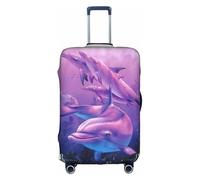 FHIZOAL Dolphins Art - Copertura elastica antigraffio per bagagli da viaggio, antipolvere, per bagagli da 45-81 cm, bianco, XL, Classico