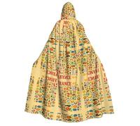 FHIZOAL Francia Cultura Alimentare Stampa artistica Mantello con Cappuccio Adulto Vampiro Strega Mantello Halloween Natale Cosplay Costumi feste a tema