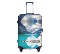 FHIZOAL Fun Animal Wolf - Copertura elastica antigraffio per bagagli da viaggio, antipolvere, per bagagli da 45-81 cm, bianco, L, Classico