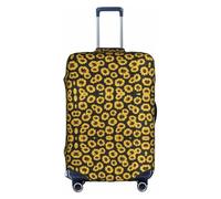 FHIZOAL Golden Sunflowers - Copertura elastica antigraffio per valigie da viaggio, antipolvere, per bagagli da 45-81 cm, bianco, XL, Classico