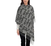 FHIZOAL Good Vibes - Sciarpa da donna con nappa, scialle alla moda, morbida, calda, da indossare tutti i giorni, in ufficio e
