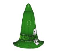 FHIZOAL Green Grass Field Soccer Playground The Ball Halloween Capo con cappuccio per adolescenti strega vampiri triste mietitore costume feste a tema Comic Con