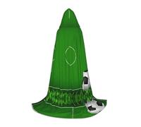 FHIZOAL Green Grass Field Soccer Playground The Ball Halloween Capo con cappuccio per adolescenti strega vampiri triste mietitore costume feste a tema Comic Con