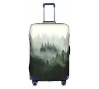 FHIZOAL Green Tree Misty Landscape - Copertura elastica antigraffio per valigie da viaggio, antipolvere, per bagagli da 45-81 cm, bianco, S, Classico