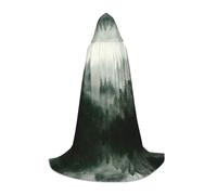 FHIZOAL Green Tree Misty Landscape Halloween Capo con cappuccio per adolescenti strega vampiri triste mietitore costume feste a tema Comic Con