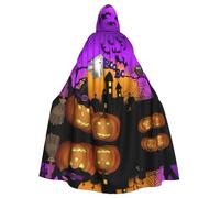 FHIZOAL Halloween Gufo Fantasma Zucca Mantello Con Cappuccio Cappuccio Veste Halloween Natale Strega Vampiri Tristo Mietitore Costume Cosplay Party