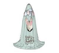 FHIZOAL Happy Easter Eggs Bunny Tail Halloween Capo con cappuccio per adolescenti strega vampiri triste mietitore costume feste a tema Comic Con