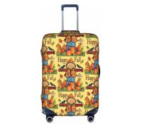 FHIZOAL Happy Fall - Copertura elastica antigraffio per bagagli da viaggio, antipolvere, per bagagli da 45-81 cm, bianco, S, Classico