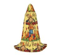 FHIZOAL Happy Fall Mantello con cappuccio per adolescenti vestire mantello feste a tema Cosplay Carnevale Strega Vampiri Costume