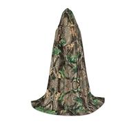 FHIZOAL Hardwoods - Mantello con cappuccio verde mimetico per adolescenti, mantello per feste a tema, cosplay, carnevale, strega, vampiri, costume